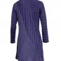 Ladies long sleeves Purple stripe Round neck Autumn Cardigan Size M