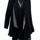 Ladies Long Sleeves Black Mocca Cardigan