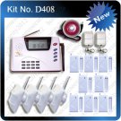 Wireless Home Alarm Security System w/ Auto Dial GSM (SIM Card) PSTN (Hard Line) #D408
