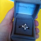Sterling Silver Ring With Green Pendant