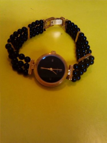 Black Beaded Womans Watch