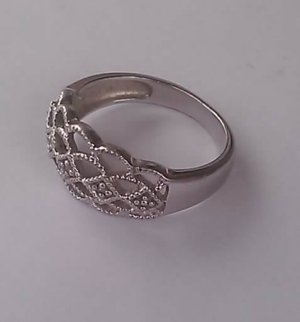 Sterling silver and diamond ring