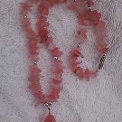 Coral quartz necklace