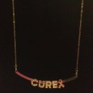Rhinestone cure breast cancer necklace
