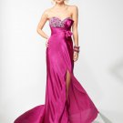 A-line One Shoulder Chiffon Beaded Evening Dresses Prom Formal Gowns MS040