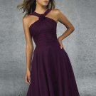 Short  Grape Spaghetti  Evening Dresses Prom Formal Party Gowns Bridesmaid Dresses1203