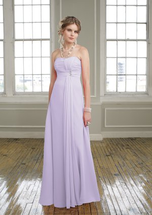 Simple A-line Strapless Purple Evening Dresses Bridesmaids Dresses Prom Formal Party Gowns MLB001