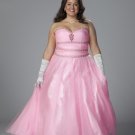 Pink Plus Size Elegant A-line Long Evening Dresses Bridal Gowns Prom Formal Party Gowns SC011