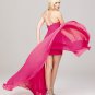 Elegant One Shoulder Fuchsia Chiffon Evening Prom Dresses Party Formal Bridal Gowns 132-18