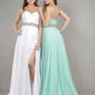 Long White Column Sweetheart Chiffon Evening Prom Dresses Party Formal Dress 132-16