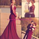 Elegant Mermaid Long Sleeve Lace Evening Prom Dresses Party Formal Bridal Gowns 03 Elegant Mermaid Long Sleeve Lace Evening Prom Dresses Party Formal Bridal Gowns 03