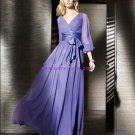 Purple Long Sleeve Evening Dresses Prom Formal Gowns P001