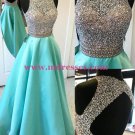 A-Line Beaded Long Wedding Party Prom Evening Formal Dresses 51