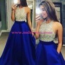 Beaded Royal Blue Long Wedding Party Prom Evening Formal Dresses 62