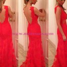 Sheath Lace Long Red Wedding Party Prom Evening Formal Dresses 70 Sheath Lace Long Red Wedding Party Prom Evening Formal Dresses 70