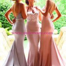 Trumpet/Mermaid Spaghetti Straps Lace Long Prom Evening Formal Bridesmaid Dresses 80