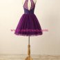 A-Line Short Sequins Purple Prom Evening Bridesmaid Cocktail Homecoming Dresses 88