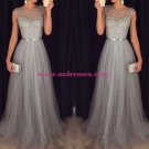 Beaded Grey Long Prom Evening Formal Dresses 102