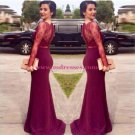 Trumpet/Mermaid Long Sleeves Red Lace Prom Evening Formal Dresses 104