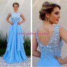 A-Line Long Blue Prom Evening Formal Dresses 105