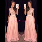 A-Line Long Pink Lace Chiffon Prom Evening Formal Dresses 112 A-Line Long Pink Lace Chiffon Prom Evening Formal Dresses 112