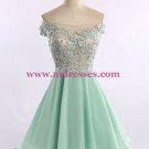 A-Line Off-the-Shoulder Chiffon Lace Appliques Prom Evening Homecoming Cocktail Dresses 120