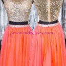Beaded Sequins Two Pieces Short See Through Prom Evening Homecoming Cocktail Dresses 125