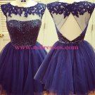 Beaded Short Purple Lace Appliques Sequins Tulle Prom Evening Homecoming Cocktail Dresses 129 Beaded Short Purple Lace Appliques Sequins Tulle Prom Evening Homecoming Cocktail Dresses 129
