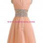 Short Pink Beaded Sleeveless Bridesmaid Prom Dresses Evening Gowns 132