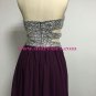 Grape Purple Sequins Chiffon Split Long Prom Evening Formal Dresses 134