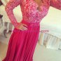 Long Sleeves Beaded Lace Chiffon Long Prom Evening Formal Dresses 135