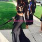 Black Two Pieces Long Sleeves Lace Top Long Prom Evening Formal Dresses 137