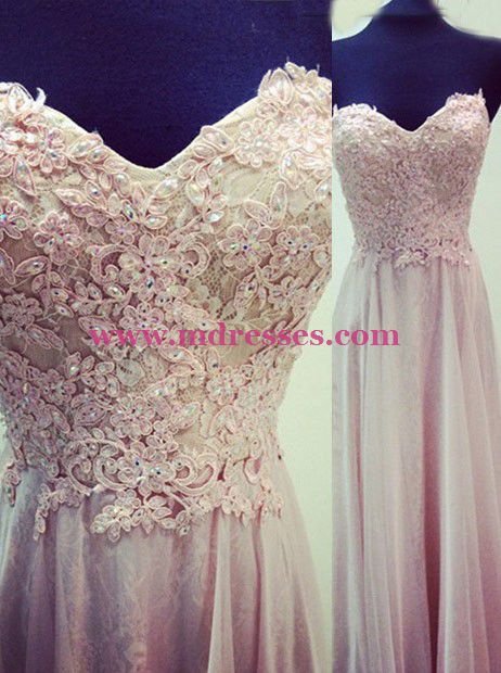 Lace Appliques Sweetheart Long Prom Evening Formal Dresses 145