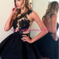 Black Lace Appliques Short Homecoming Cocktail Prom Evening Dresses 166