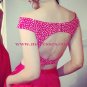 Two Pieces Off-the-Shoulder Red Beaded Long Prom Evening Formal Dresses 175