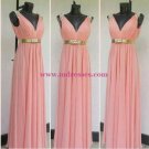 Column V-Neck Beaded Long Chiffon Prom Dresses Evening Gowns 194 Column V-Neck Beaded Long Chiffon Prom Dresses Evening Gowns 194