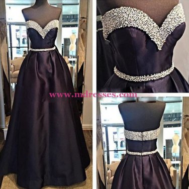Beaded Sweetheart Long Prom Dresses Evening Gowns 196