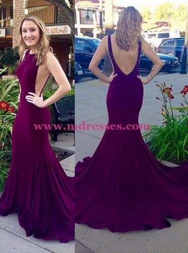 Sexy Low V-Back Mermaid Long Prom Dresses Evening Gowns 199