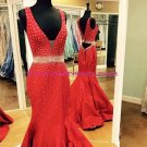 Long Red Beaded Trumpet/Mermaid Prom Dresses Evening Gowns 220 Long Red Beaded Trumpet/Mermaid Prom Dresses Evening Gowns 220