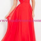 Beaded Long Red Chiffon Floor-Length Prom Dresses Evening Gowns 225