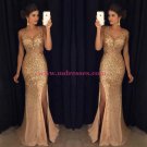 Mermaid V-Neck Gold Sequins Beads Long Prom Dresses Party Evening Gowns 249 Mermaid V-Neck Gold Sequins Beads Long Prom Dresses Party Evening Gowns 249