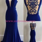 Mermaid Long Blue Prom Dresses Party Evening Gowns 271