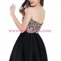 A-Line Sweetheart Gold Lace Appliques Short Purple Prom Dresses Party Evening Gowns 285