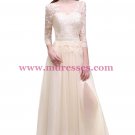 A-Line 3/4 Length Sleeve Lace Prom Dresses Party Evening Gowns 289
