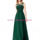 A-Line Illusion Neckline Lace Chiffon Prom Dresses Party Evening Gowns 294 A-Line Illusion Neckline Lace Chiffon Prom Dresses Party Evening Gowns 294