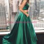 A-Line Two Pieces Green Prom Dresses Party Evening Gowns 295