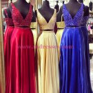 Beaded Two Pieces Long Prom Dresses Party Evening Gowns 302