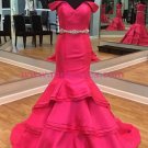 Mermaid Off-the-Shoulder Beaded Long Prom Dresses Party Evening Gowns 303