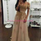 Lace Appliques and Tulle Off-the-Shoulder Long Prom Dresses Party Evening Gowns 306 Lace Appliques and Tulle Off-the-Shoulder Long Prom Dresses Party Evening Gowns 306