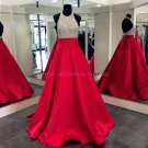 A-Line Halter Sequins and Satin Long Red Prom Dresses Party Evening Gowns 309 A-Line Halter Sequins and Satin Long Red Prom Dresses Party Evening Gowns 309